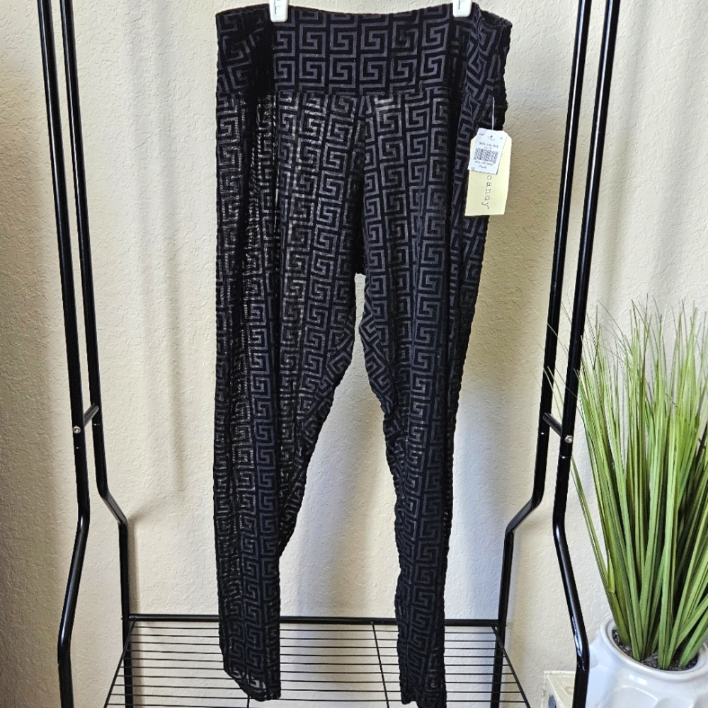 Givenchy Inspired Mesh And Velvet Black Leggings NWT (Plus Size)
